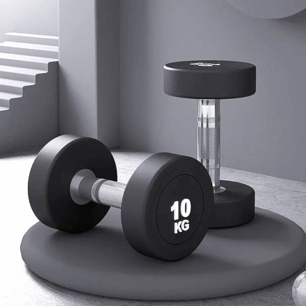 Round Rubber Dumbbell - Image 3